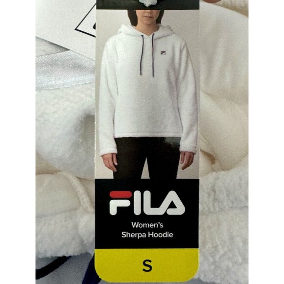 Fila Womens Josephine Crop Sherpa Hoodie White Size S - Picture 4 of 6